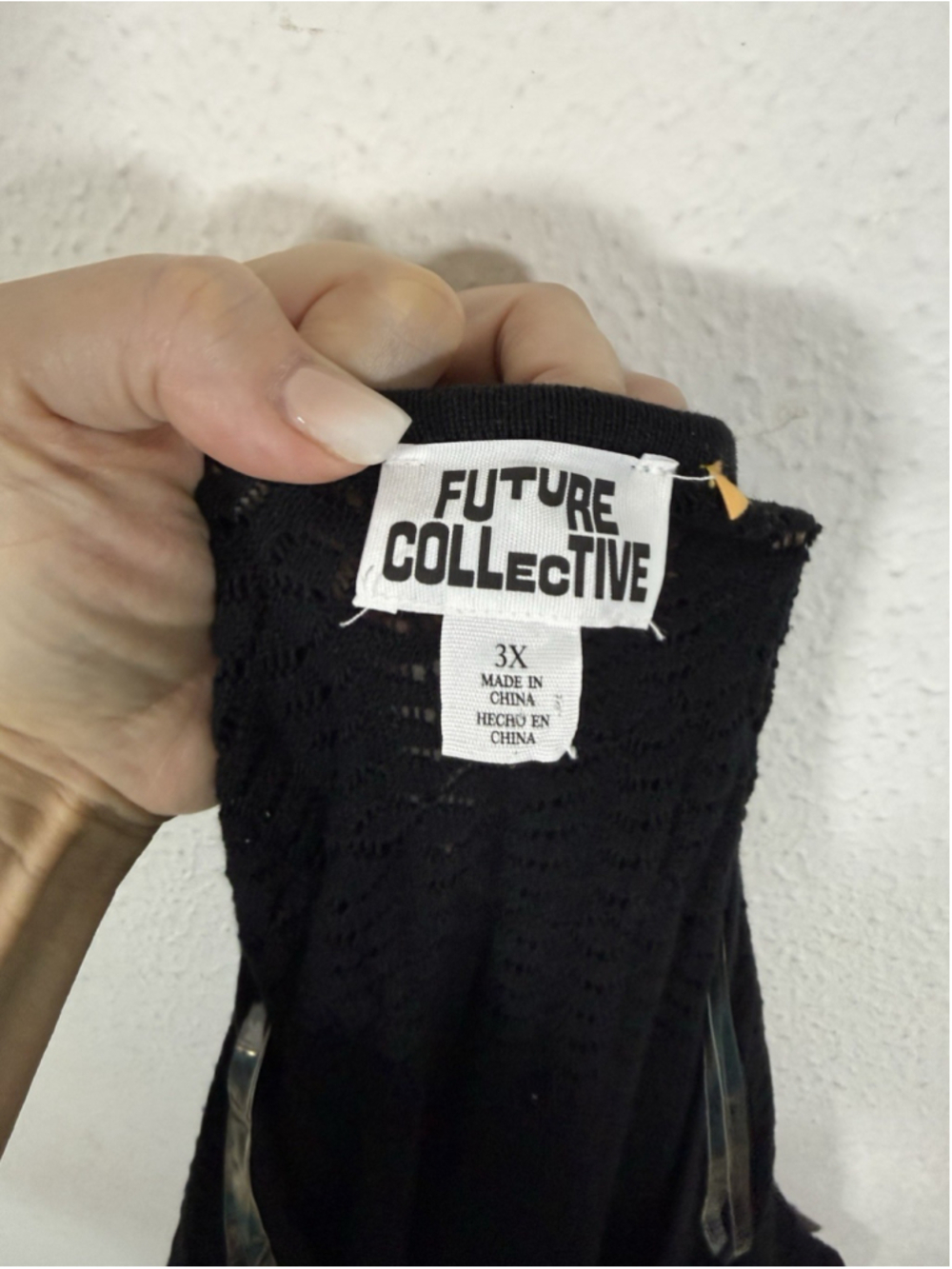 FUTURE COLLECTIVE JENNY K LOPEZ Black Crochet Maxi Dress 3X Beach Cover Up Boho - Picture 4 of 12